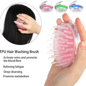 Silicone Shampoo Brush & Scalp Massager for Deep Cleaning & Hair Growth