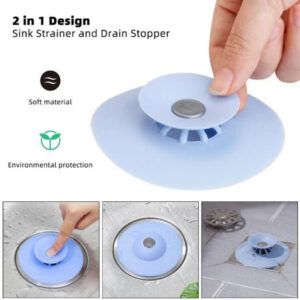 2 in 1 silicone hair sink strainer & drain stopper