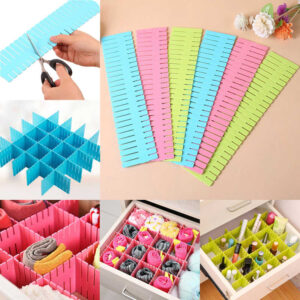 6 pcs DIY Plastic Grid Drawer Dividers