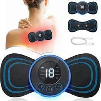 portable mini ems electric neck massager patch for muscle pain relief & relaxation
