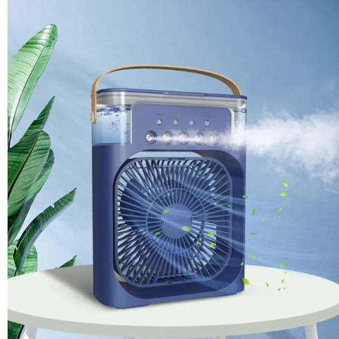 portable 3 in 1 mini air cooler fan with humidifier & led lights