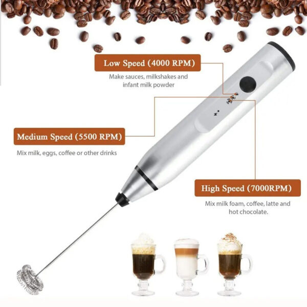 rechargeable handheld electric coffee mixer