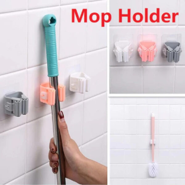 wall mounted mop & broom organizer