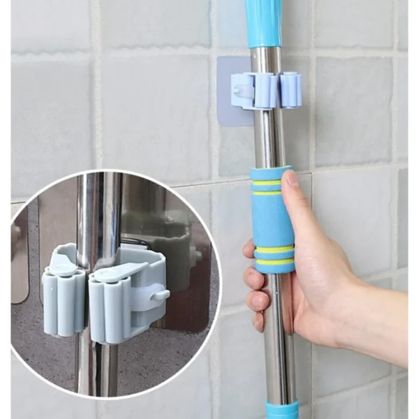 wall mounted mop & broom organizer multi purpose storage hook