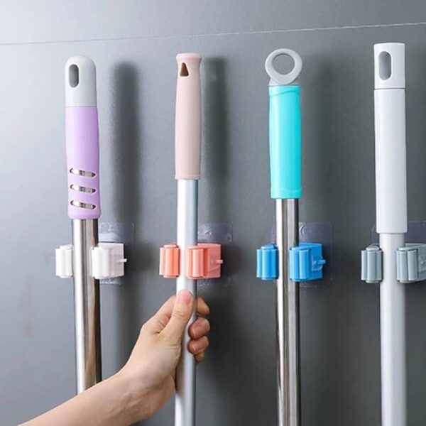 wall mounted mop & broom organizer multi purpose storage hook